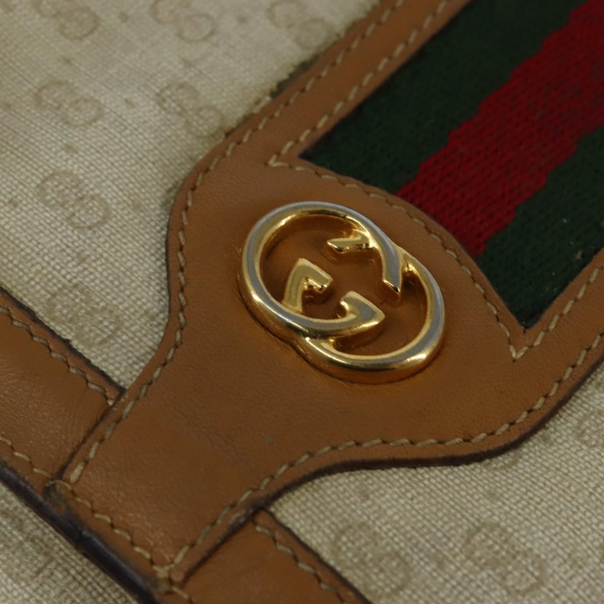 GUCCI Micro GG Supreme Web Sherry Line Bag PVC Beige 001 115 0914 Auth ar13755