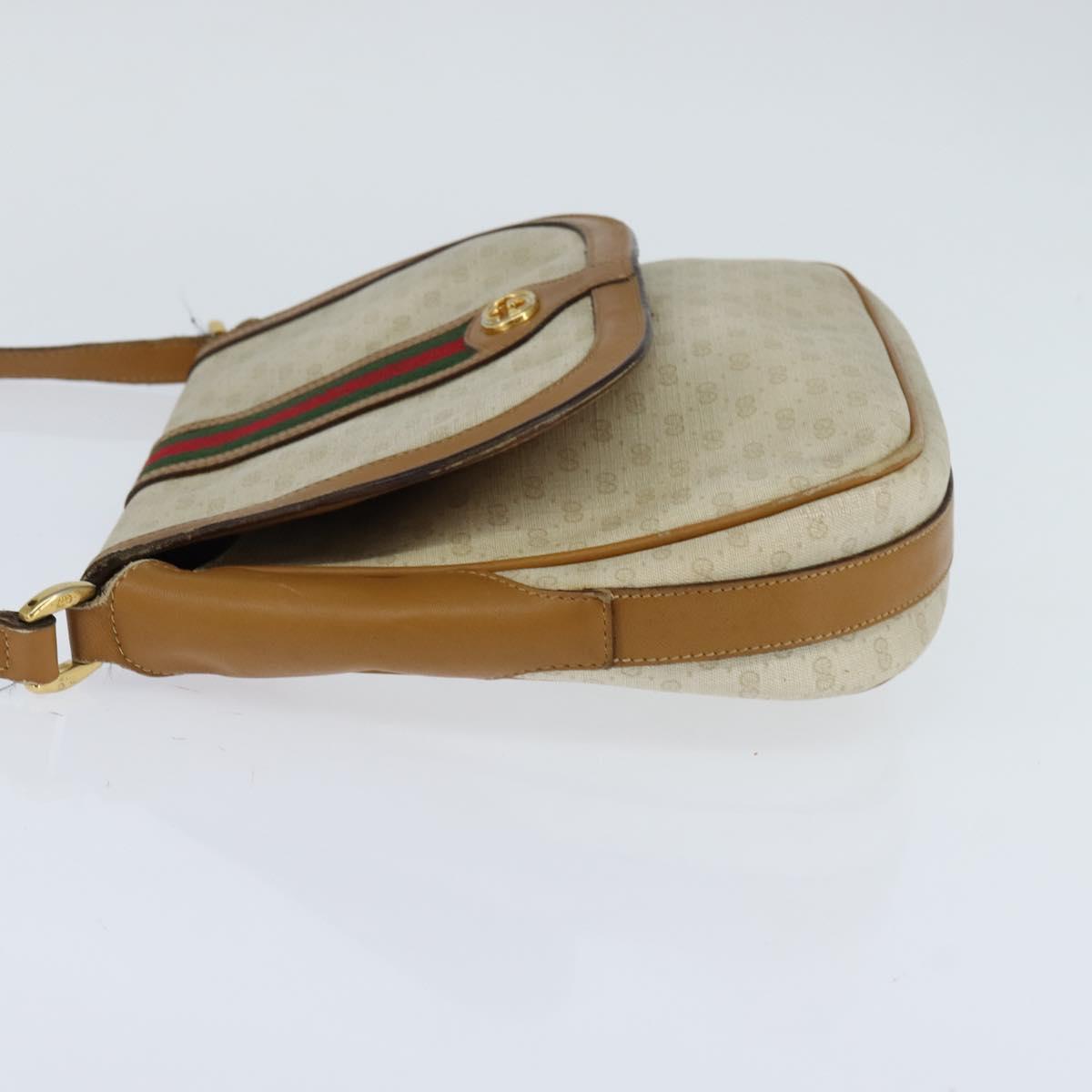 GUCCI Micro GG Supreme Web Sherry Line Bag PVC Beige 001 115 0914 Auth ar13755