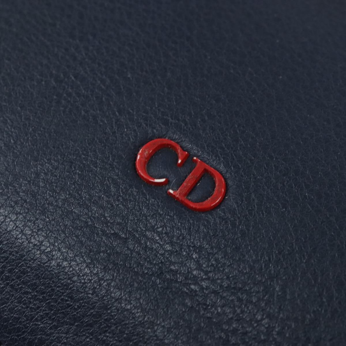 Christian Dior Business Bag Leather 2ways Navy Silver Auth ar13763