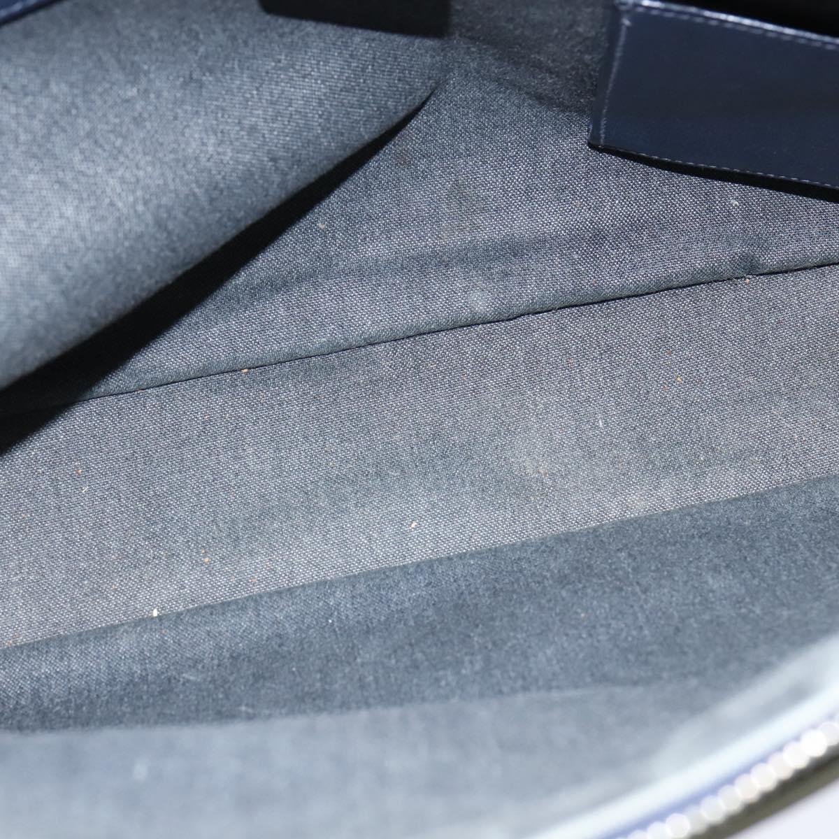 Christian Dior Business Bag Leather 2ways Navy Silver Auth ar13763