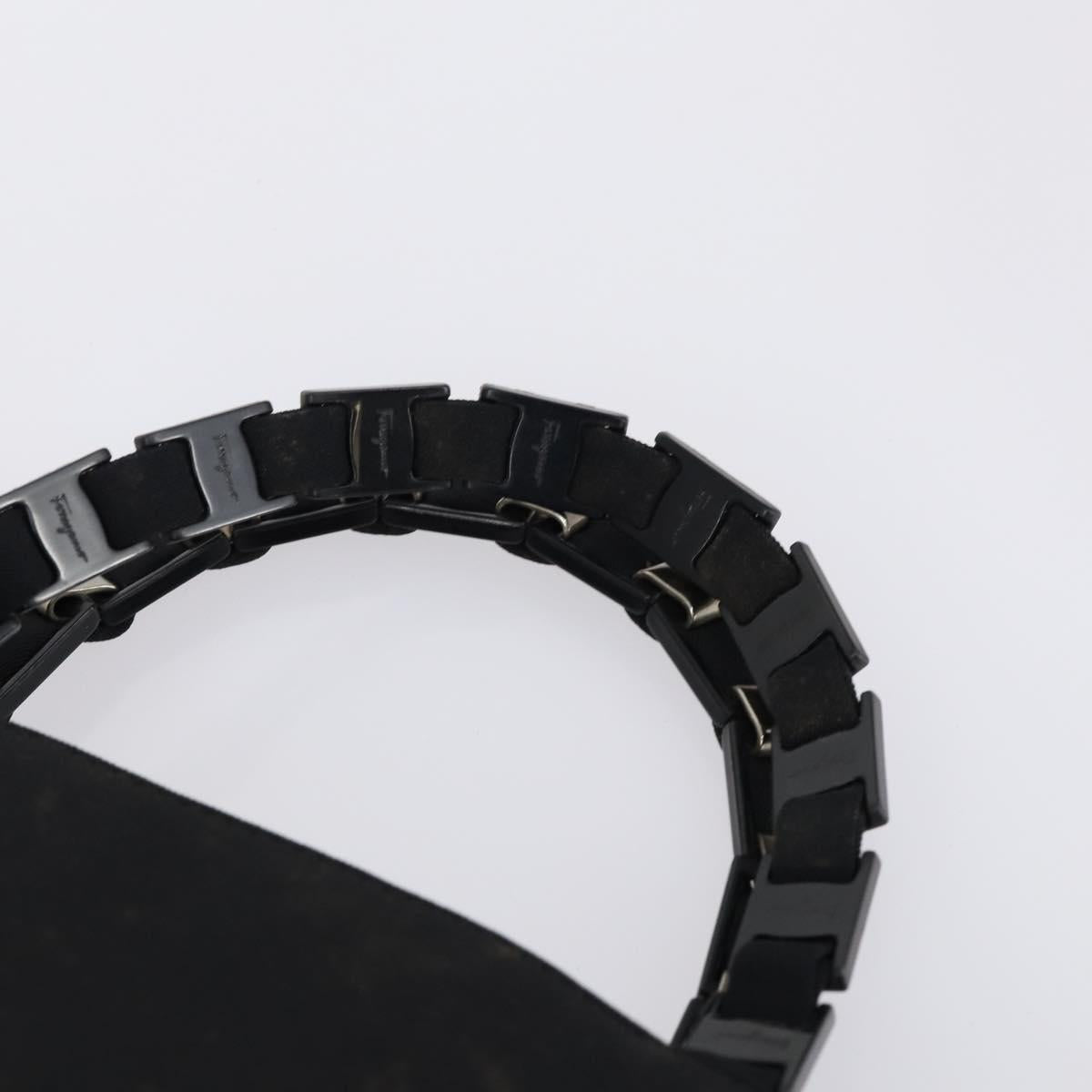 Salvatore Ferragamo Vala Bag Leather Canvas 3Set Black Auth ar13765