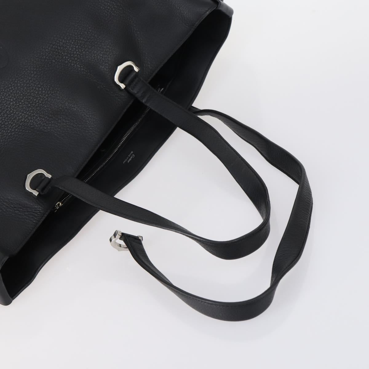 CARTIER Must Line Clutch Bag Leather 3 Set Bordeaux Black beige Auth ar13766