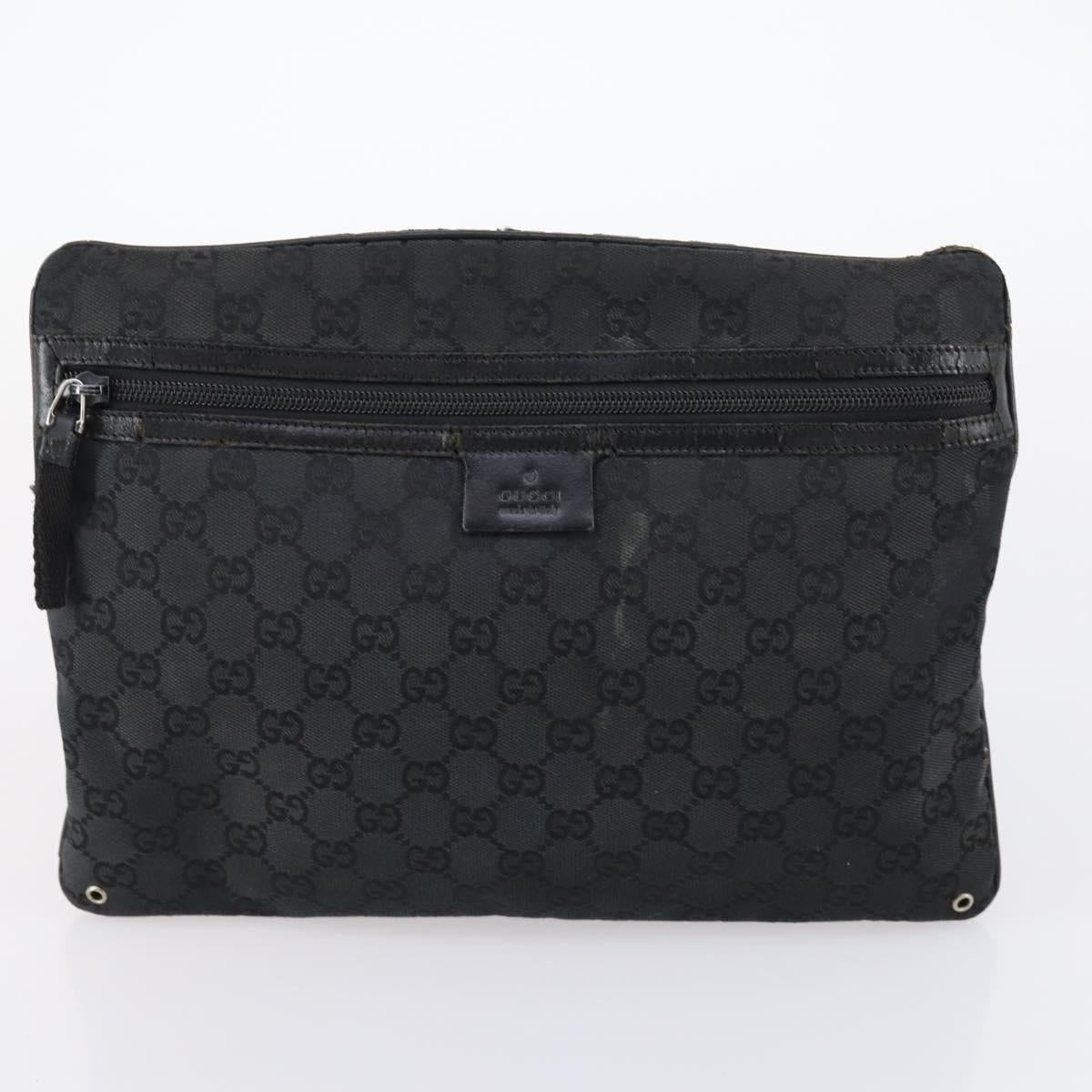 GUCCI GG Canvas Bag Canvas nylon 3Set Black Auth ar13767