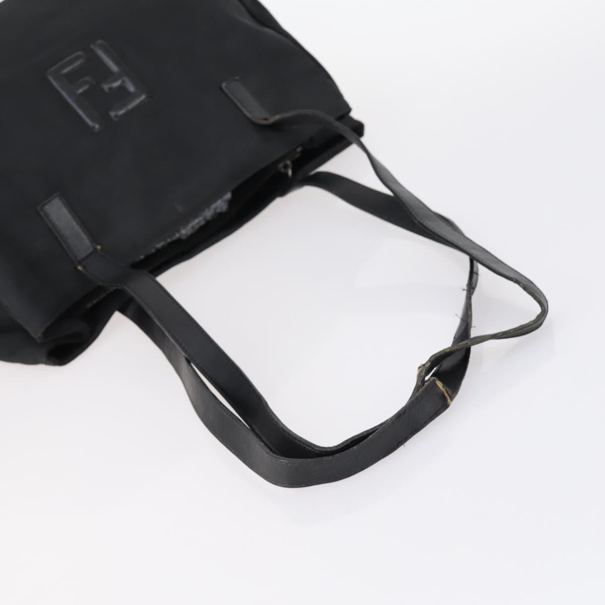 FENDI Pecan Bag Canvas Coated Canvas 3 Set Black Brown Auth ar13768