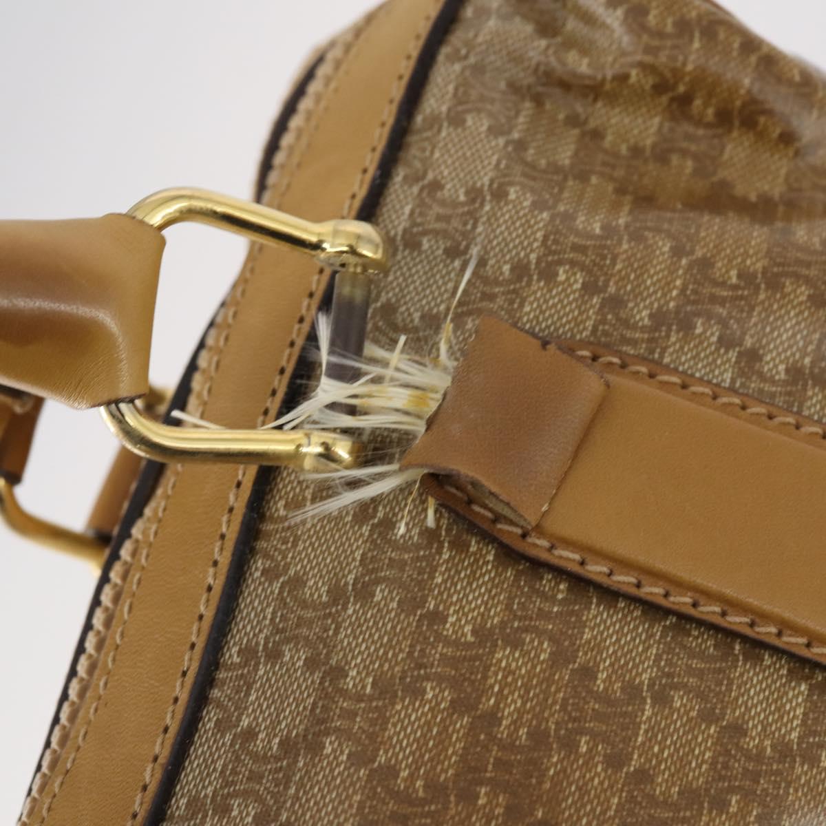 CELINE Macadam C Macadam Bag PVC Suede 4 Set Beige Brown Auth ar13769