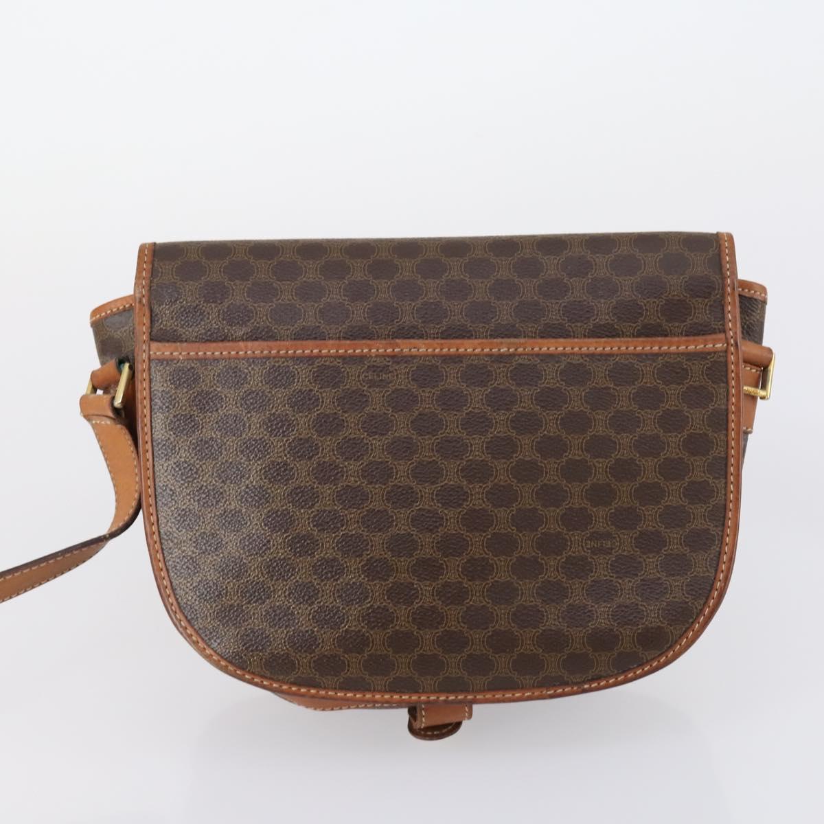 CELINE Macadam C Macadam Bag PVC Suede 4 Set Beige Brown Auth ar13769