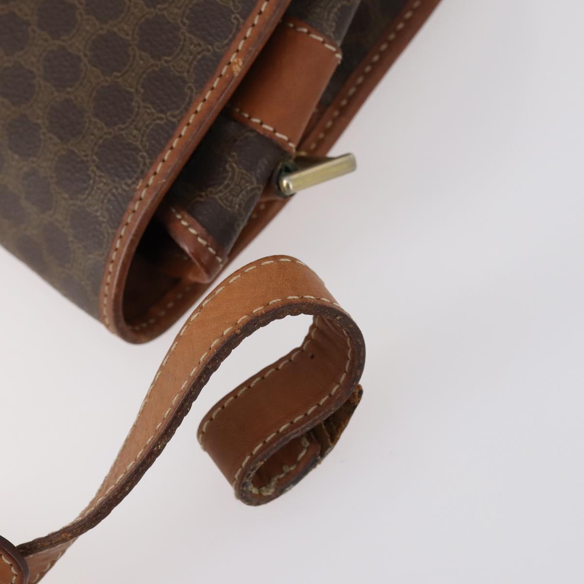 CELINE Macadam C Macadam Bag PVC Suede 4 Set Beige Brown Auth ar13769