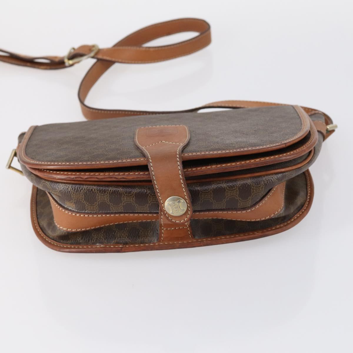 CELINE Macadam C Macadam Bag PVC Suede 4 Set Beige Brown Auth ar13769