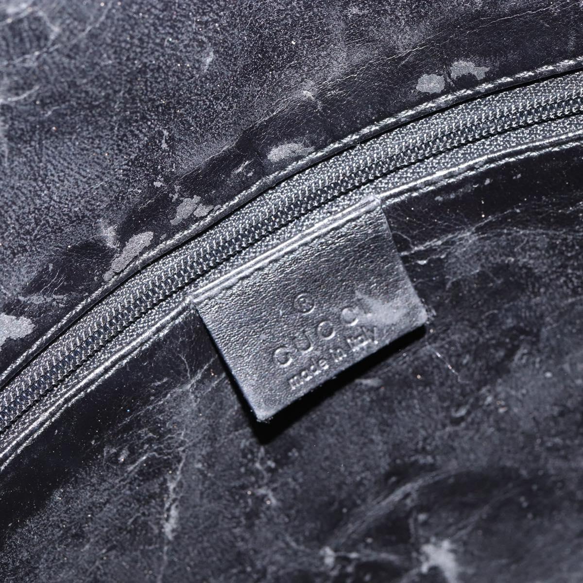 GUCCI Bamboo Shoulder Bag Leather Black Silver 001 1638 Auth ar13776