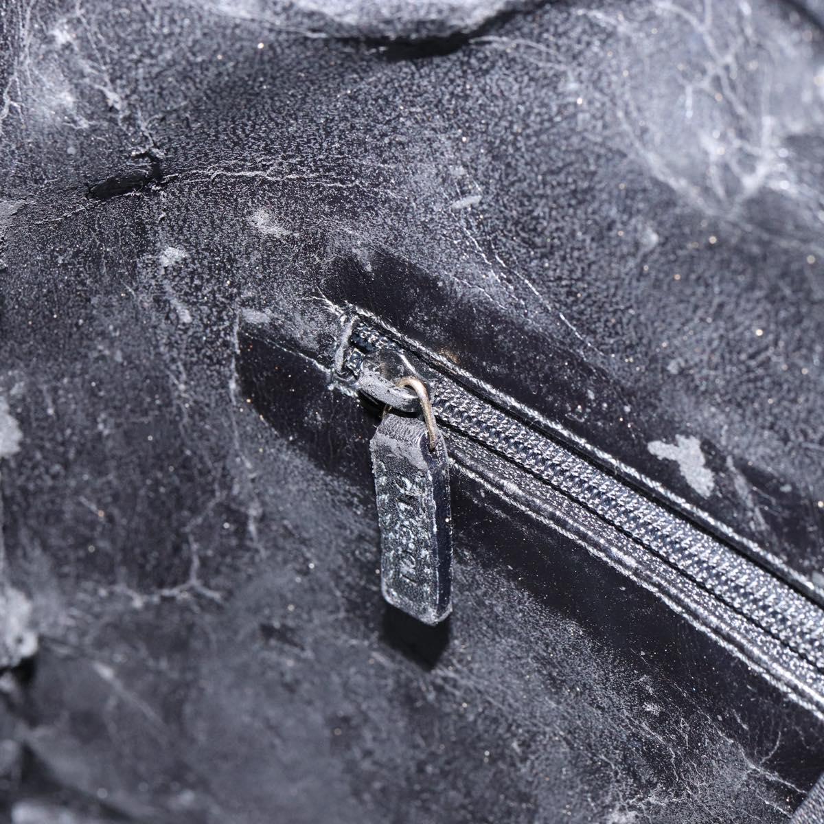 GUCCI Bamboo Shoulder Bag Leather Black Silver 001 1638 Auth ar13776