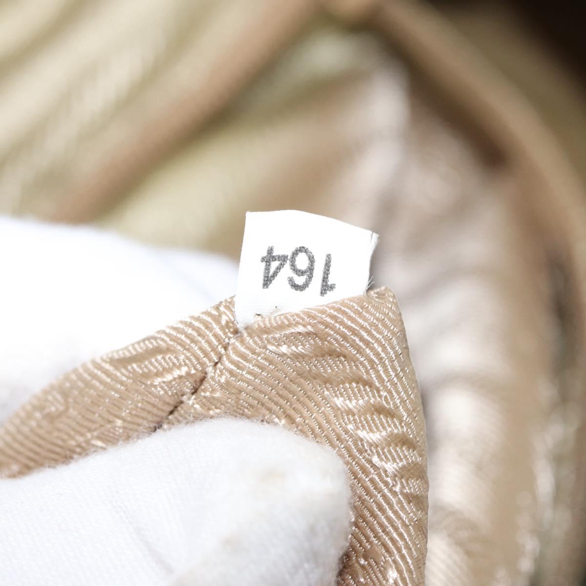 PRADA Shoulder Bag Nylon Beige Silver Auth ar13777