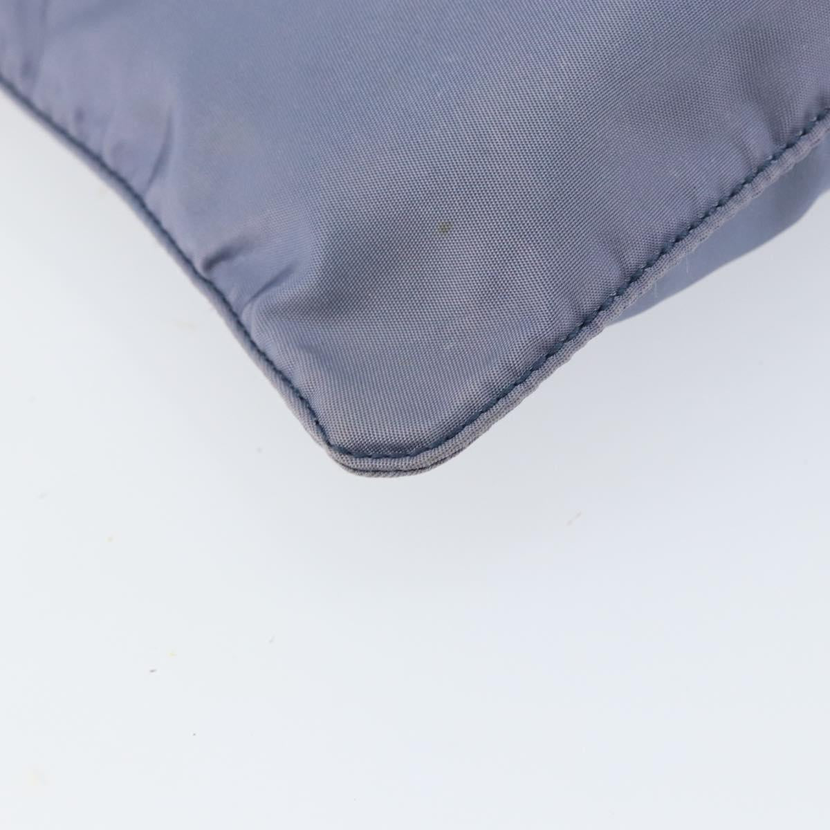 PRADA Shoulder Bag Nylon Light Blue Silver Auth ar13778