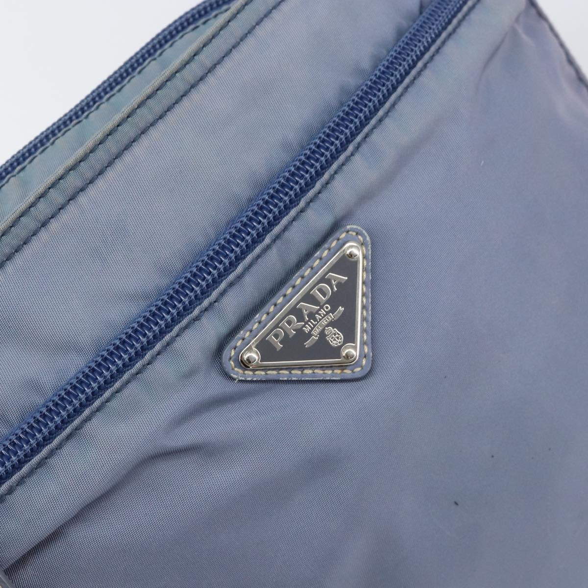 PRADA Shoulder Bag Nylon Light Blue Silver Auth ar13778