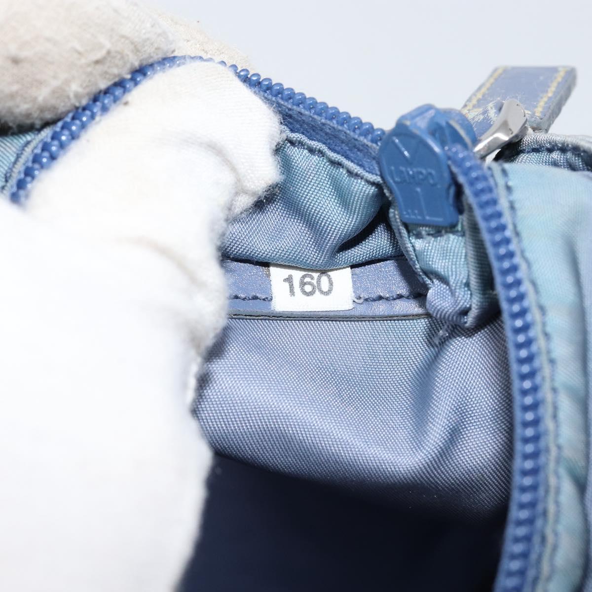 PRADA Shoulder Bag Nylon Light Blue Silver Auth ar13778