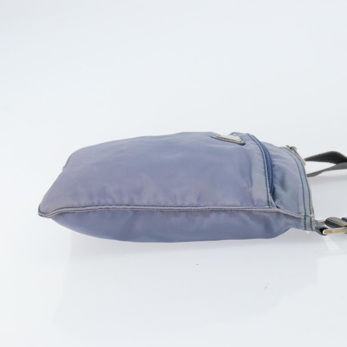 PRADA Shoulder Bag Nylon Light Blue Silver Auth ar13778