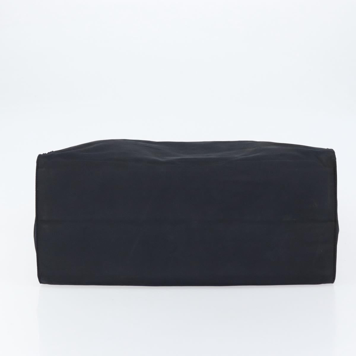 PRADA Hand Bag Nylon Black Gold Auth ar13780