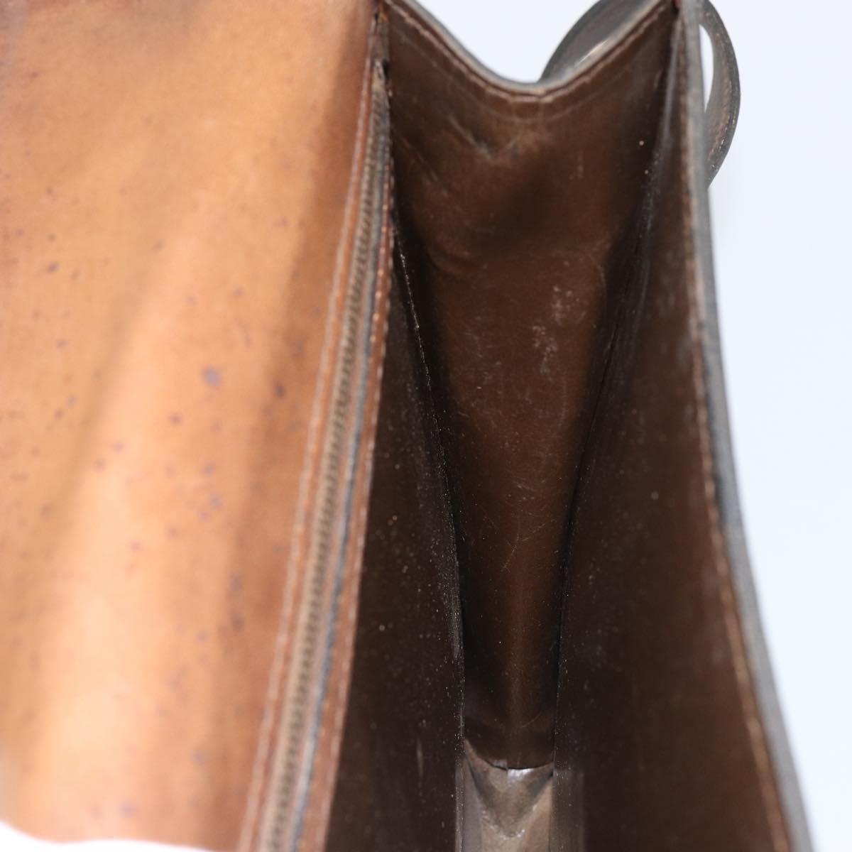 FENDI Zucca Canvas Shoulder Bag Black Brown Auth ar13781