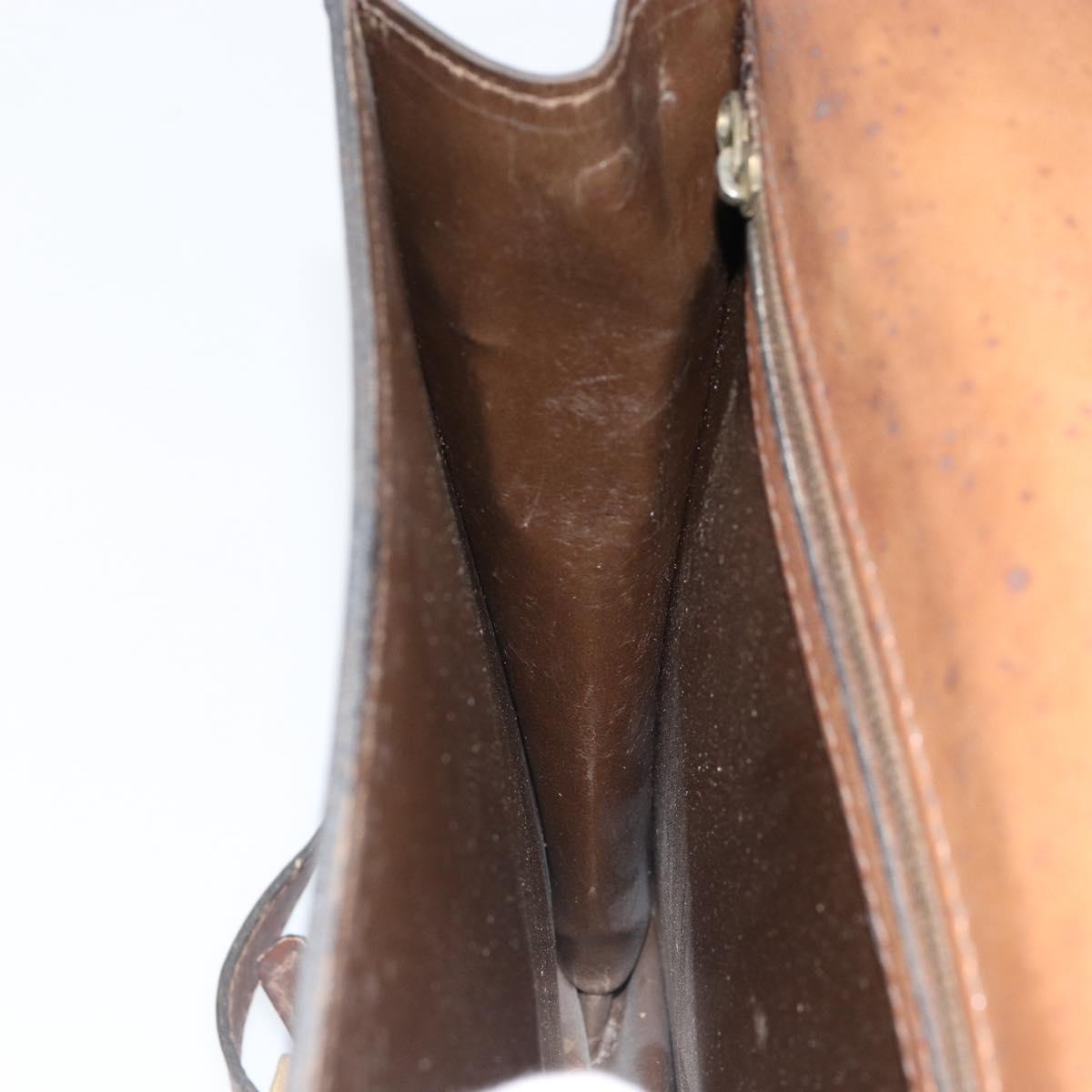 FENDI Zucca Canvas Shoulder Bag Black Brown Auth ar13781