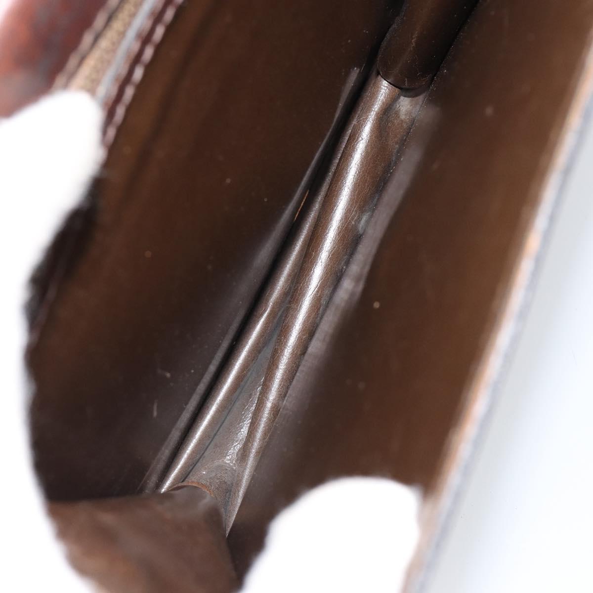 FENDI Zucca Canvas Shoulder Bag Black Brown Auth ar13782