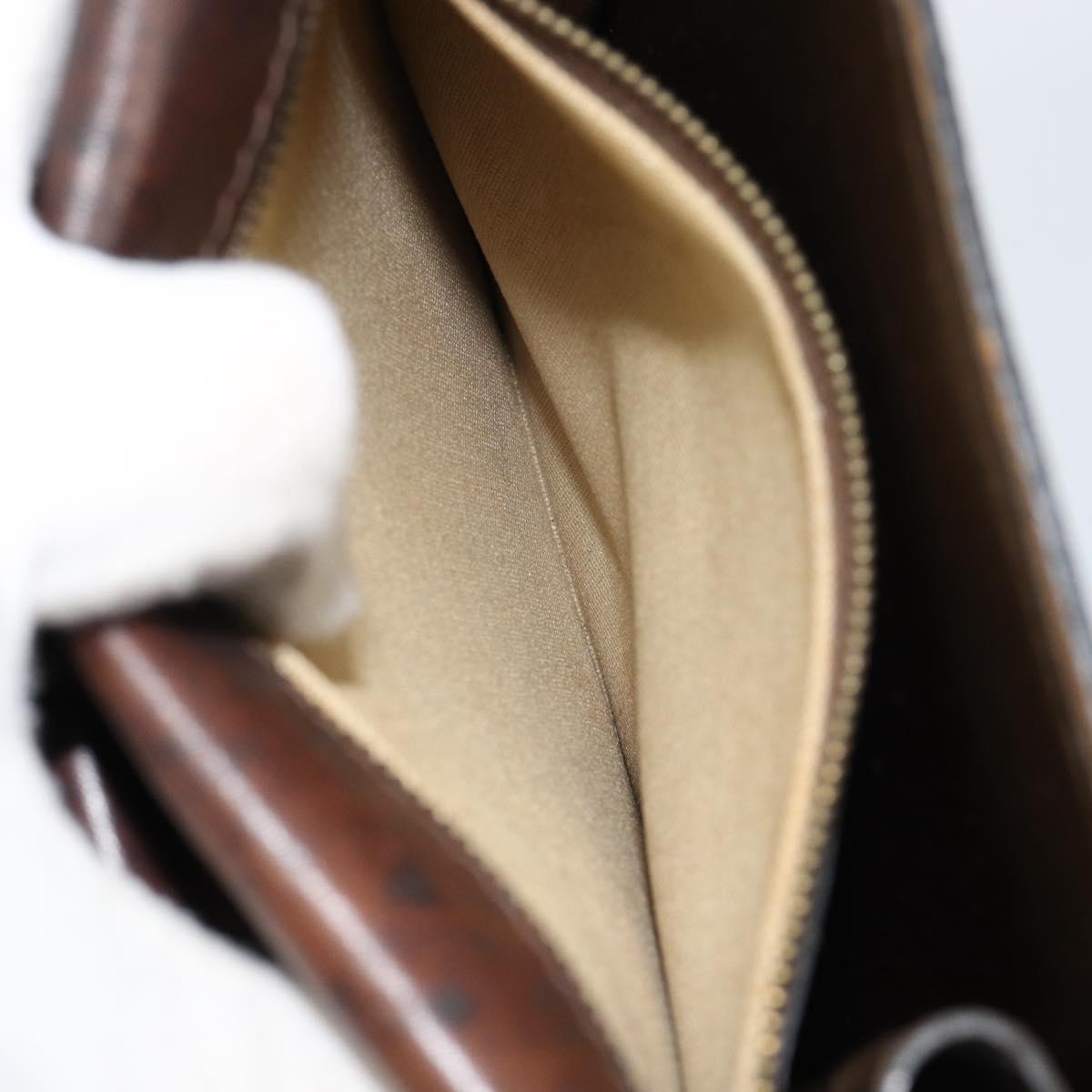 FENDI Zucca Canvas Shoulder Bag Black Brown Auth ar13782