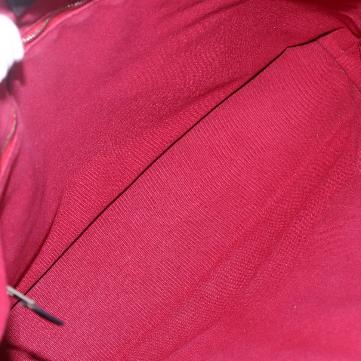 HERMES Trocha Horizontal Zonal MM Tote Bag Canvas Red Silver Auth ar13791