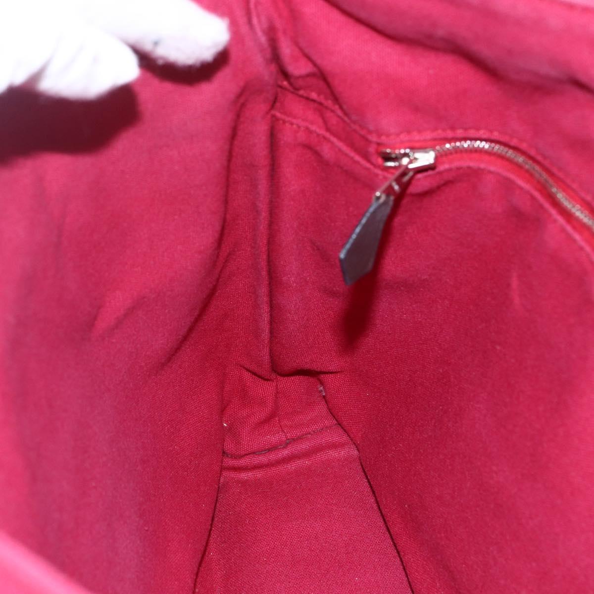 HERMES Trocha Horizontal Zonal MM Tote Bag Canvas Red Silver Auth ar13791