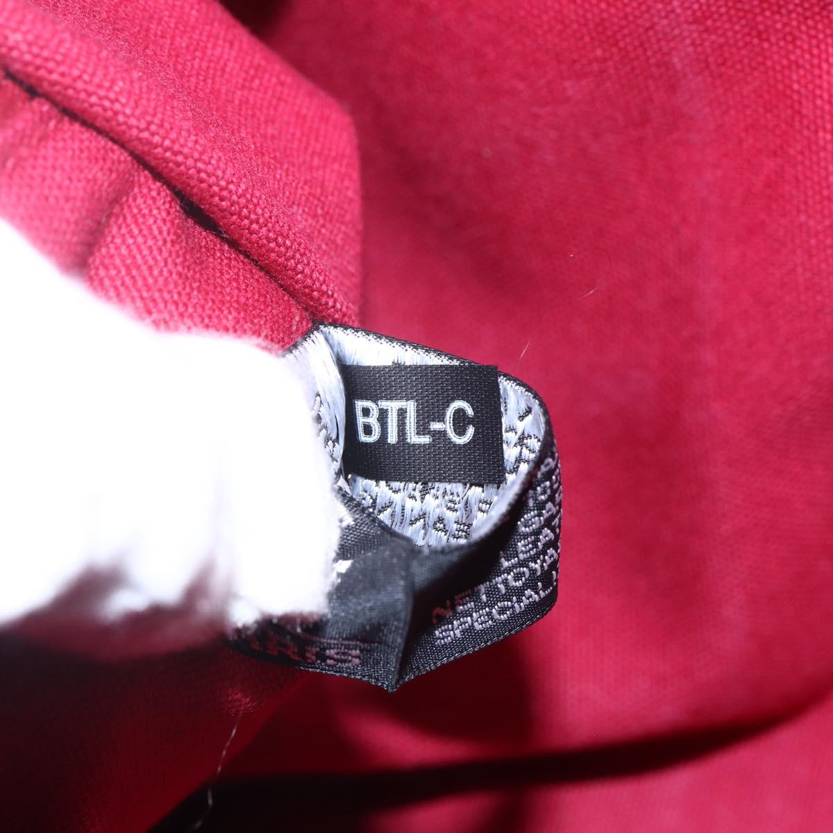 HERMES Trocha Horizontal Zonal MM Tote Bag Canvas Red Silver Auth ar13791