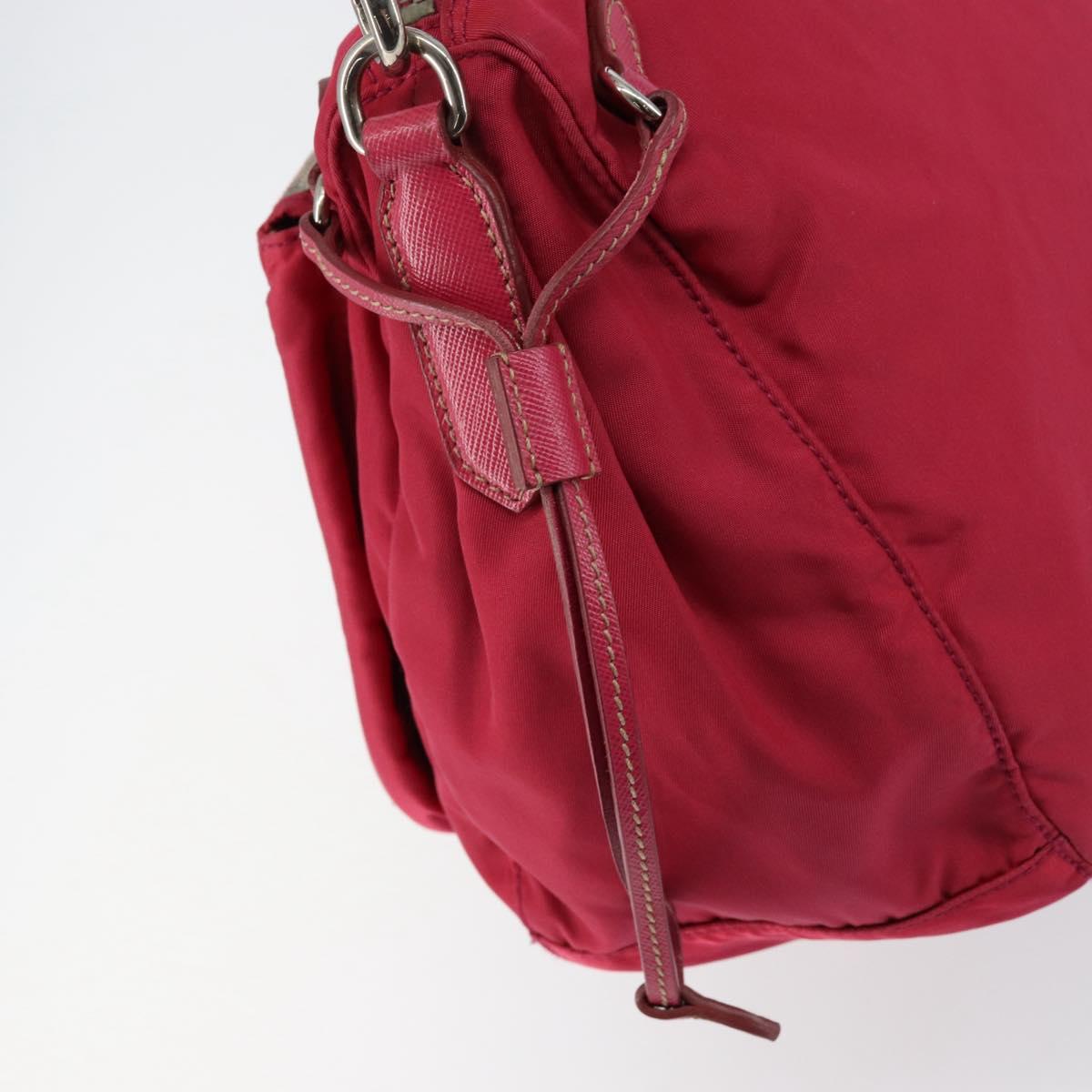 PRADA Shoulder Bag Nylon Pink Silver Auth ar13793