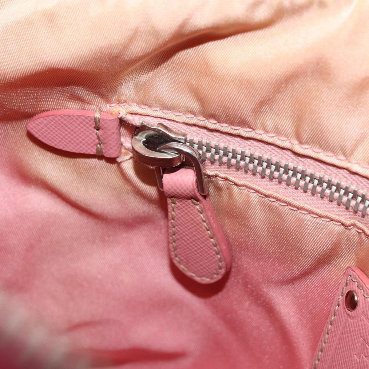 PRADA Shoulder Bag Nylon Pink Silver Auth ar13793