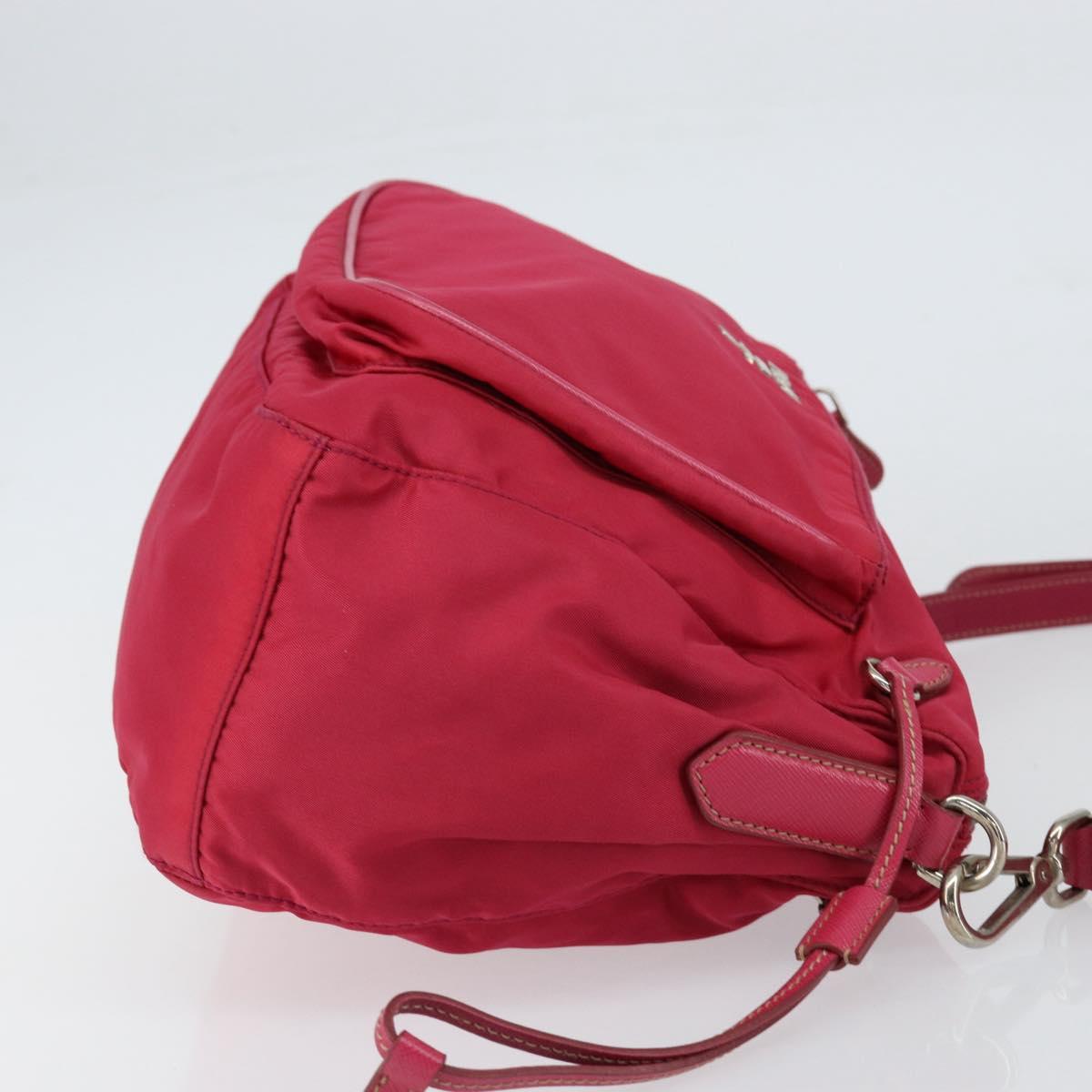 PRADA Shoulder Bag Nylon Pink Silver Auth ar13793