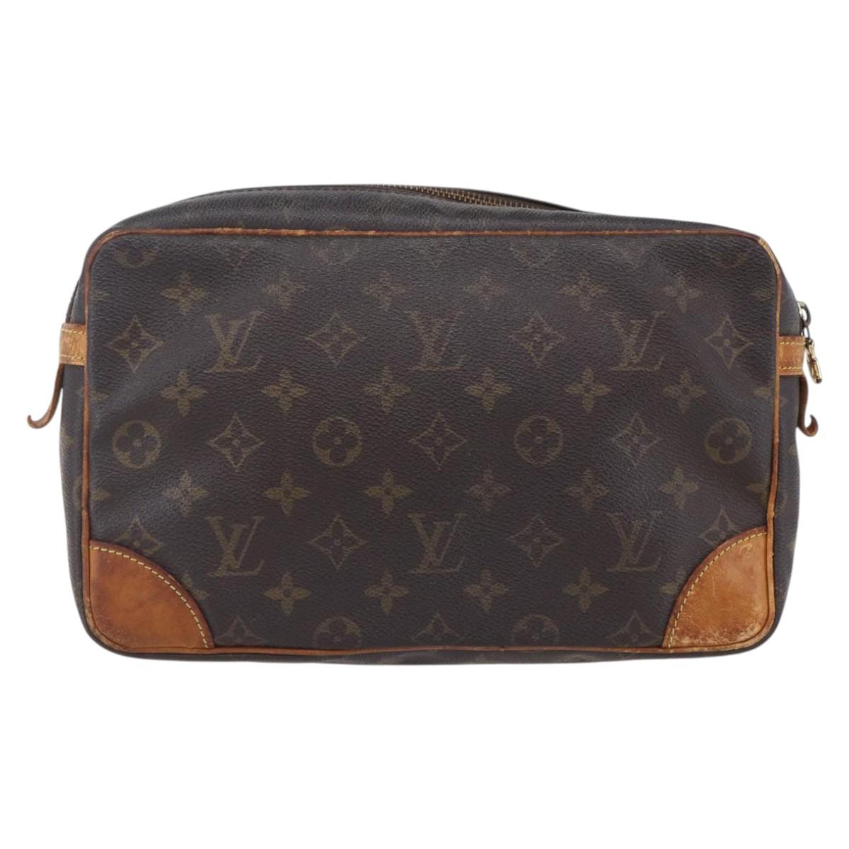 LOUIS VUITTON Monogram Compiegne 28 Clutch Bag M51845 LV Auth ar13794