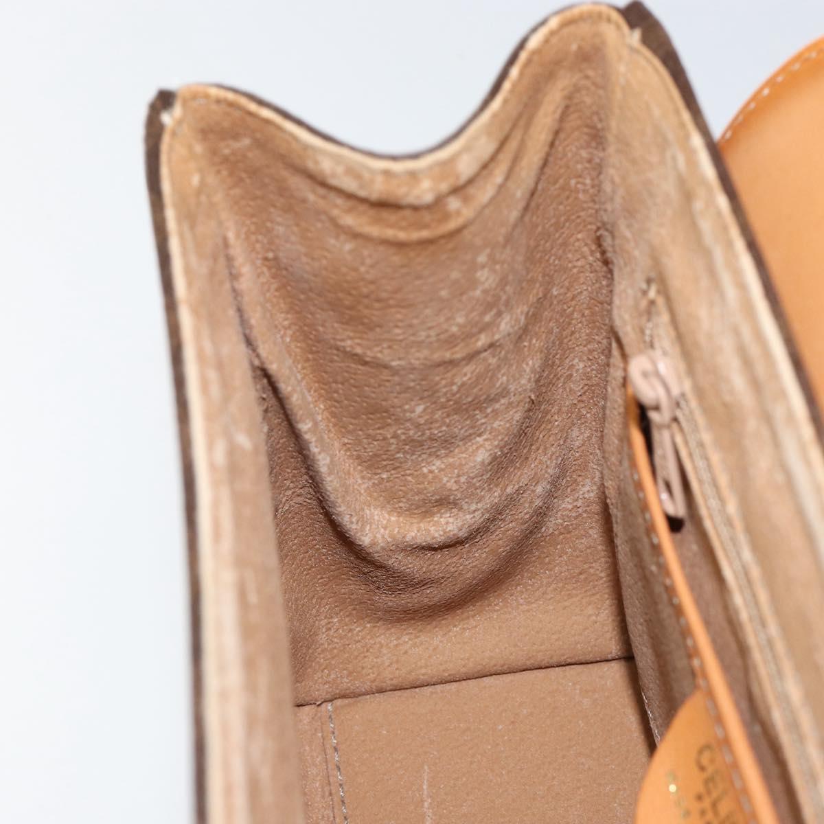 CELINE Macadam Canvas Hand Bag PVC Leather Brown Gold Auth ar13796