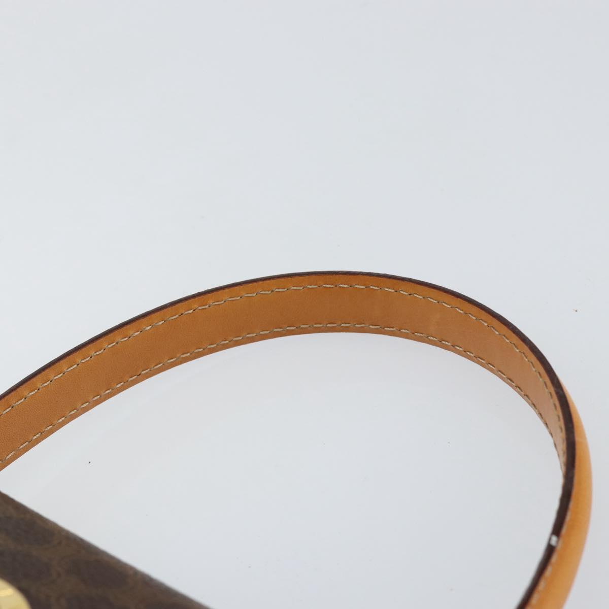 CELINE Macadam Canvas Hand Bag PVC Leather Brown Gold Auth ar13796