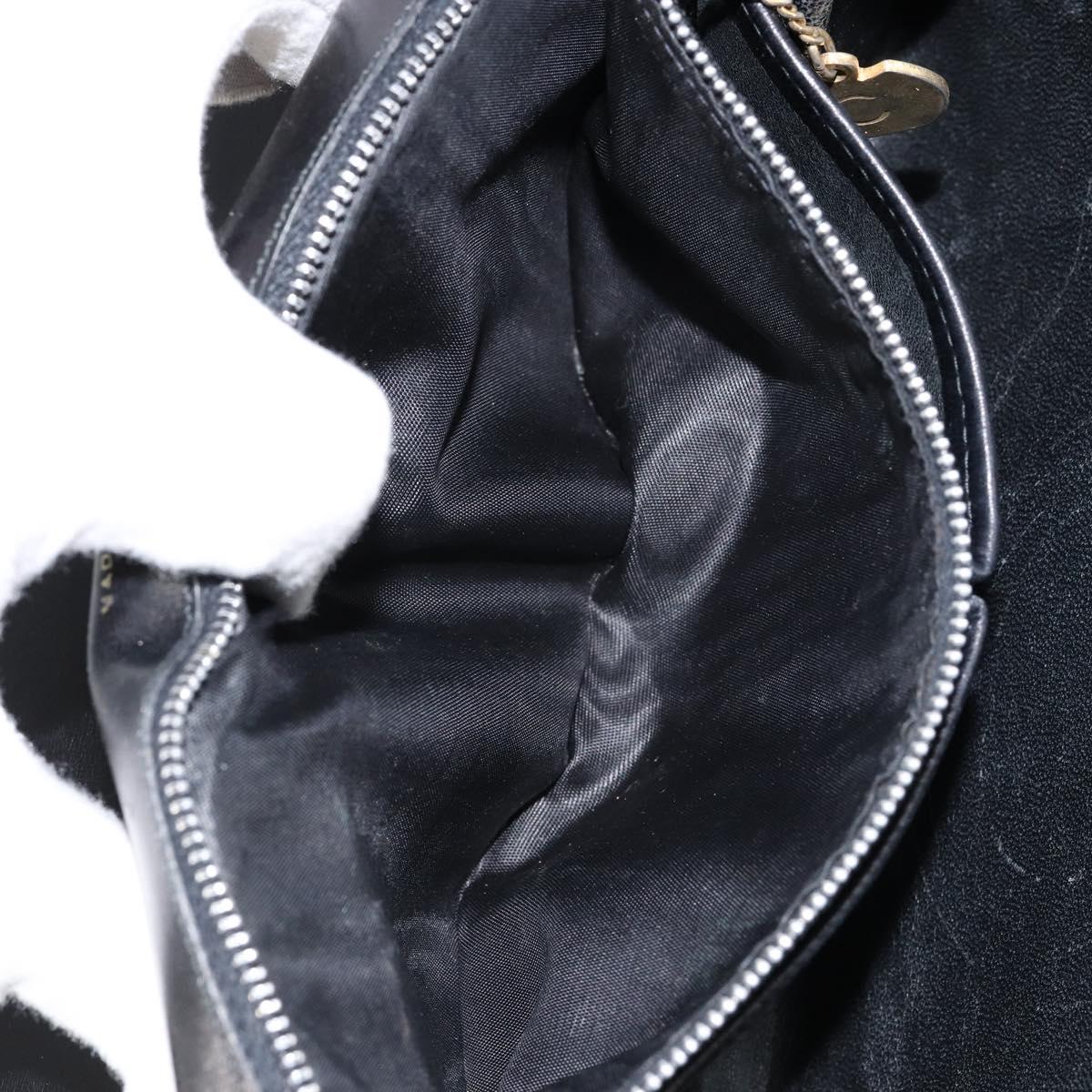 CELINE Horse Carriage Shoulder Bag Leather Black Gold Auth ar13797