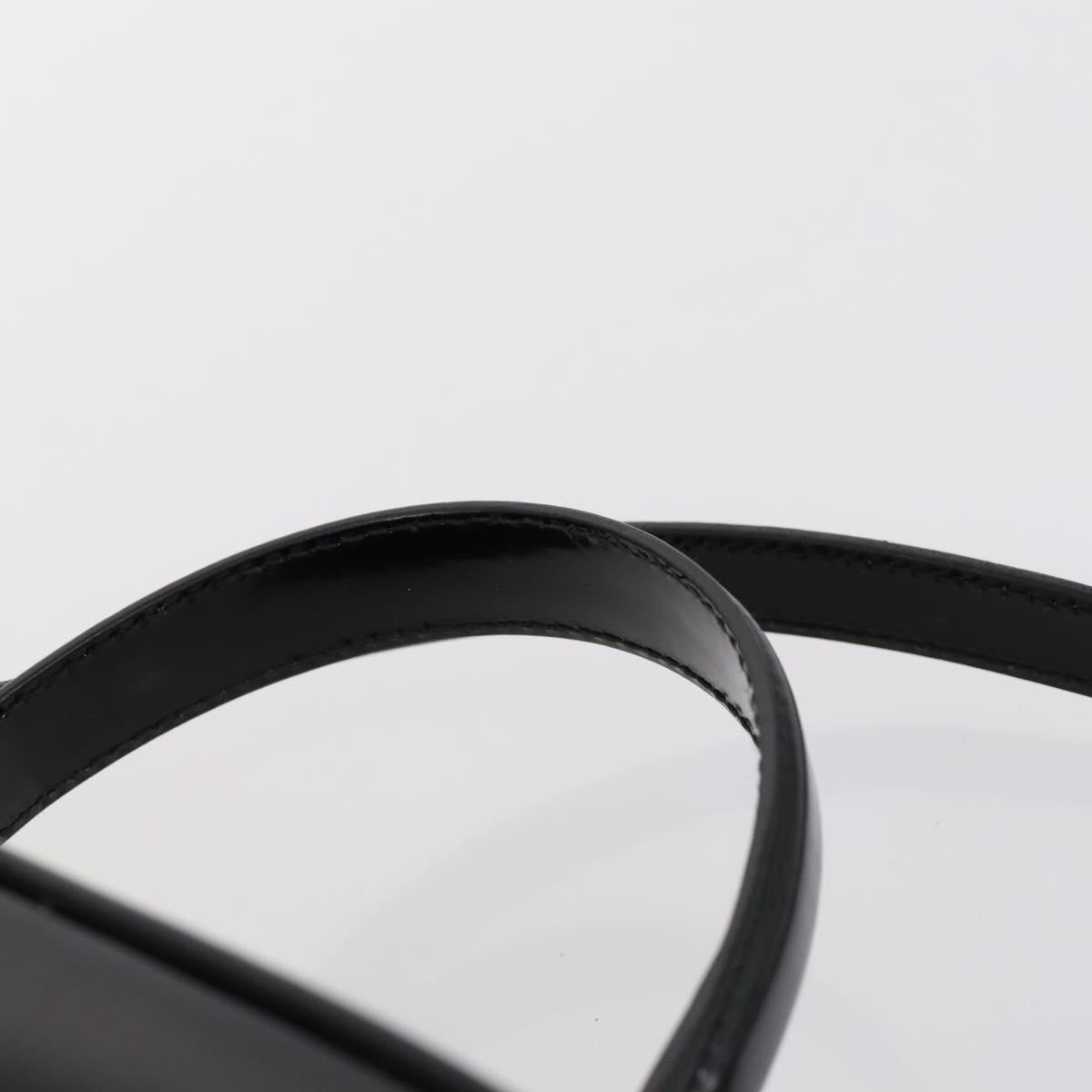 GUCCI Hand Bag Enamel 2way Black Gold 000 2040 0323 Auth ar13798