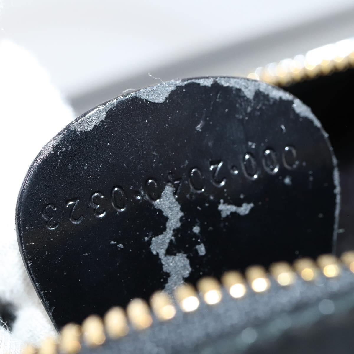 GUCCI Hand Bag Enamel 2way Black Gold 000 2040 0323 Auth ar13798