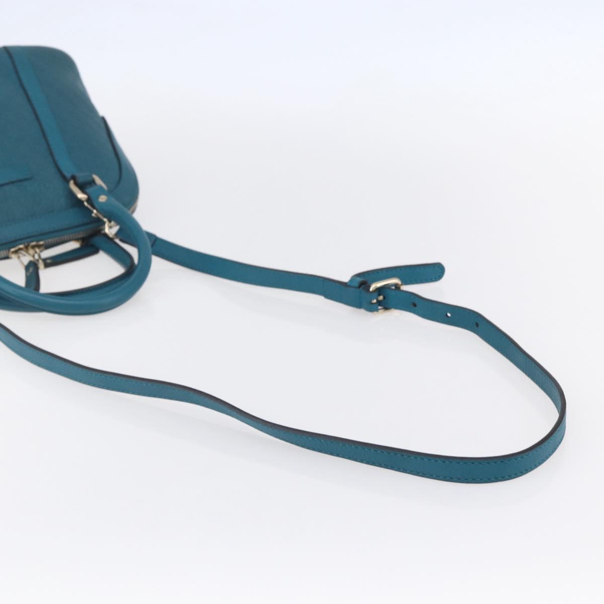 GUCCI GG Canvas Guccissima Bag Leather 2way Outlet Blue 449654 Auth ar13799