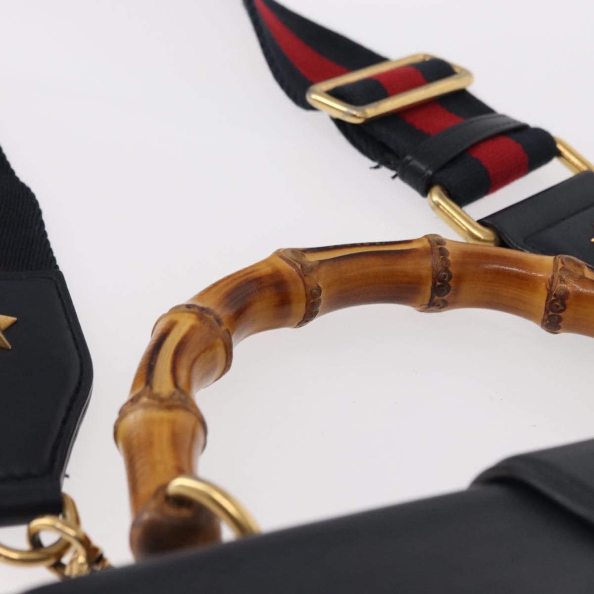 GUCCI Bamboo Dionysus Hand Bag Leather Red Navy Green 448075 Auth ar13800