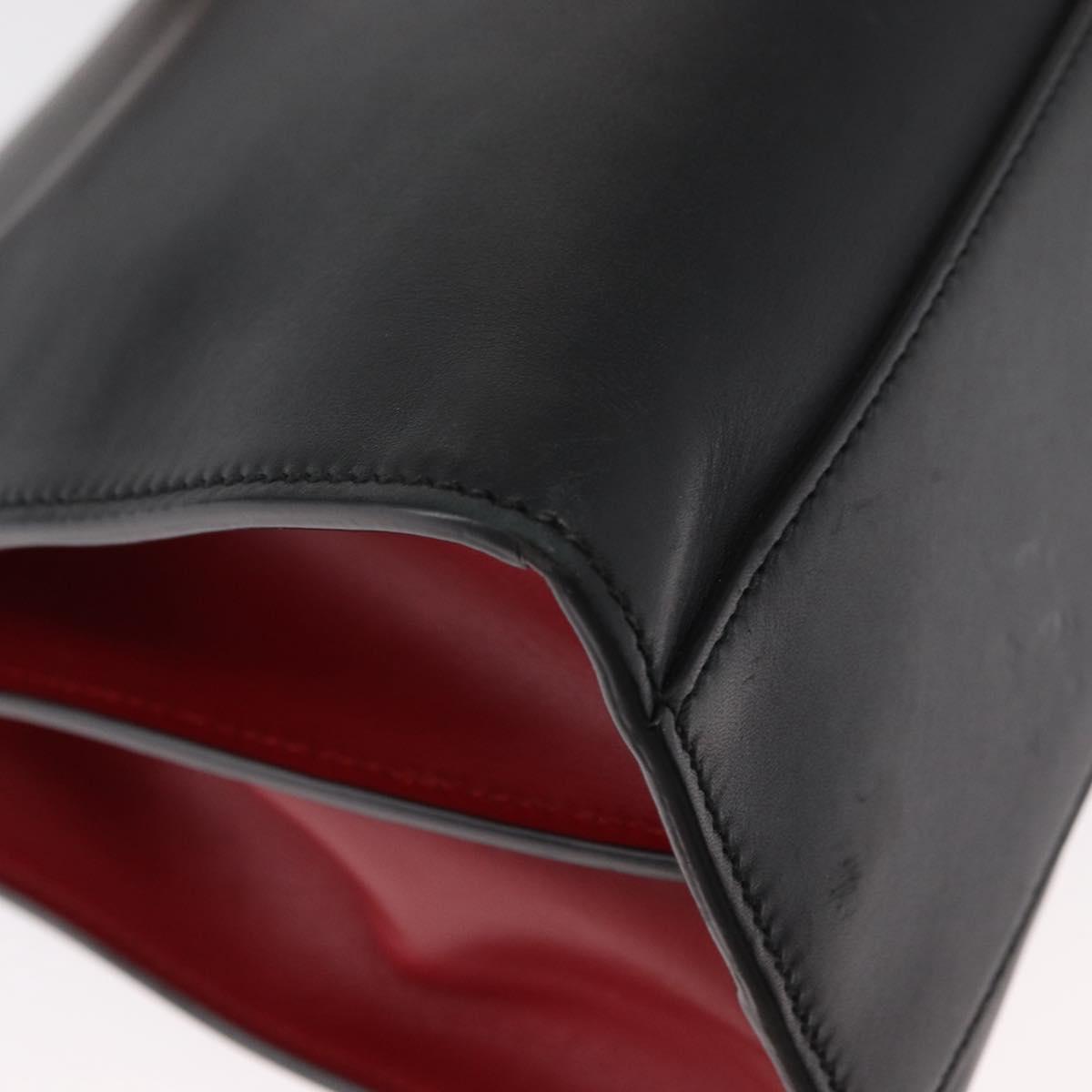 GUCCI Bamboo Sherry Line Nim Fair Bag Leather 2way Black 459076 Auth ar13801