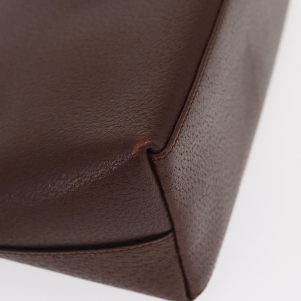 GUCCI Bamboo Hand Bag Leather Brown Gold 001 1883 Auth ar13802