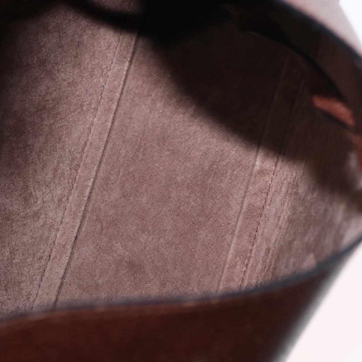 GUCCI Bamboo Hand Bag Leather Brown Gold 001 1883 Auth ar13802