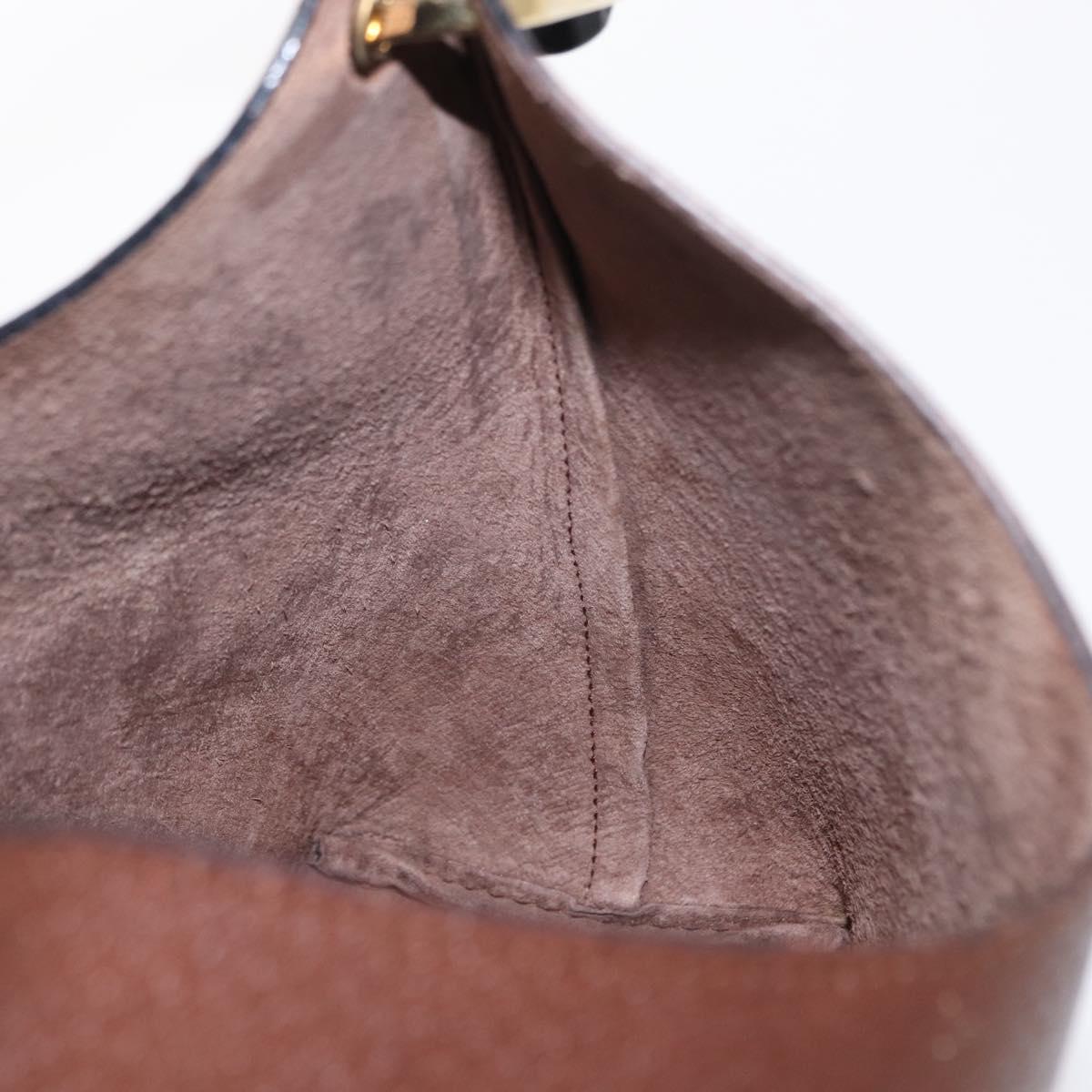 GUCCI Bamboo Hand Bag Leather Brown Gold 001 1883 Auth ar13802