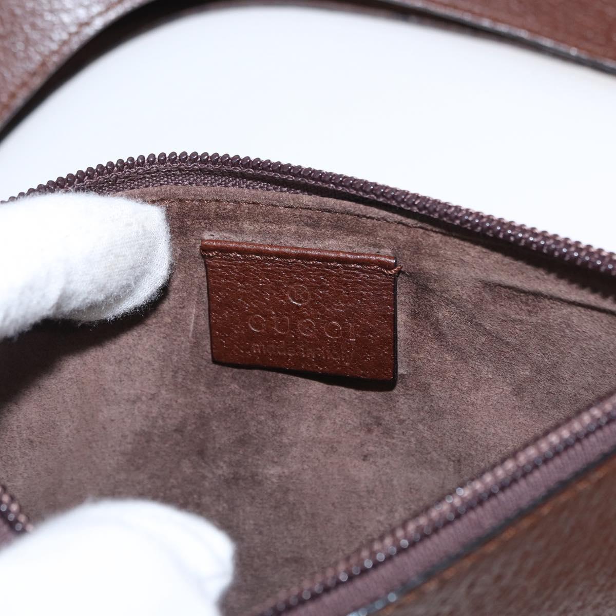 GUCCI Bamboo Hand Bag Leather Brown Gold 001 1883 Auth ar13802