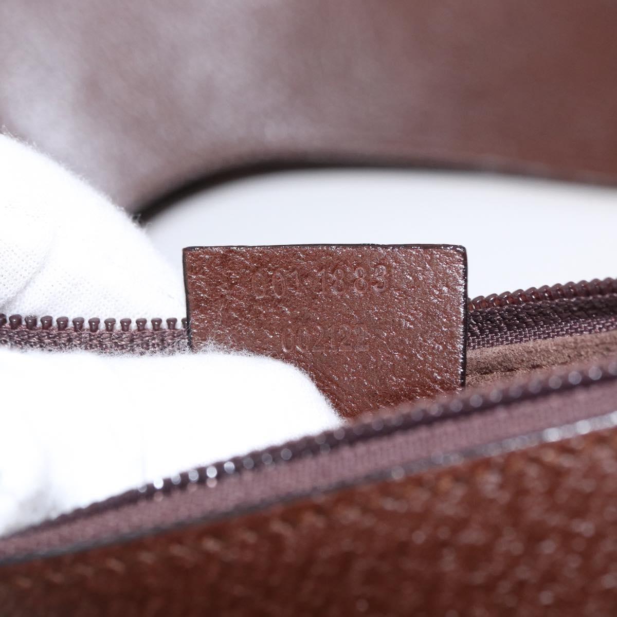 GUCCI Bamboo Hand Bag Leather Brown Gold 001 1883 Auth ar13802