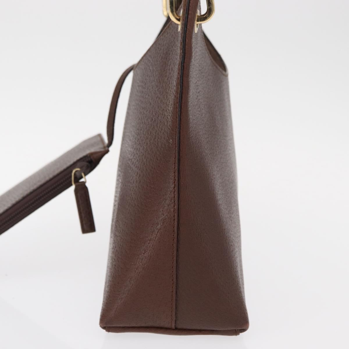 GUCCI Bamboo Hand Bag Leather Brown Gold 001 1883 Auth ar13802