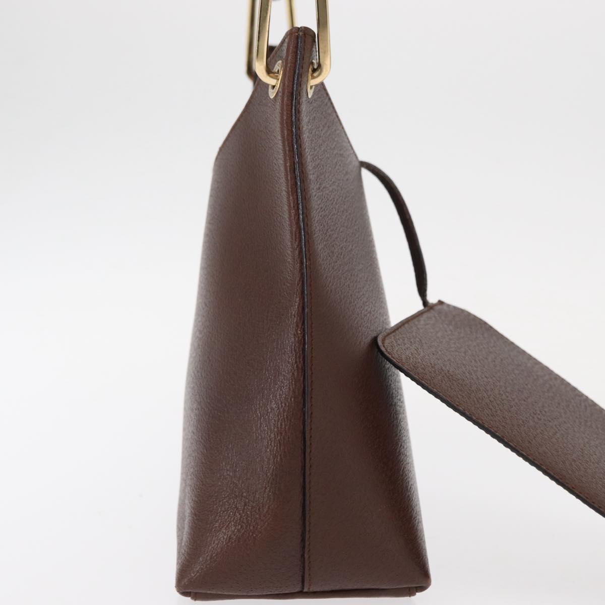 GUCCI Bamboo Hand Bag Leather Brown Gold 001 1883 Auth ar13802