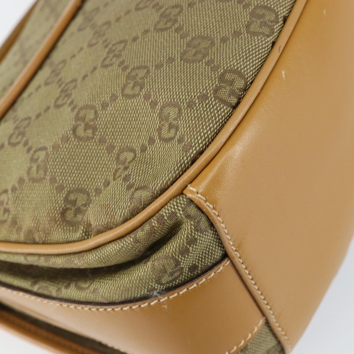 GUCCI GG Canvas Shoulder Bag Beige Gold Auth ar13804