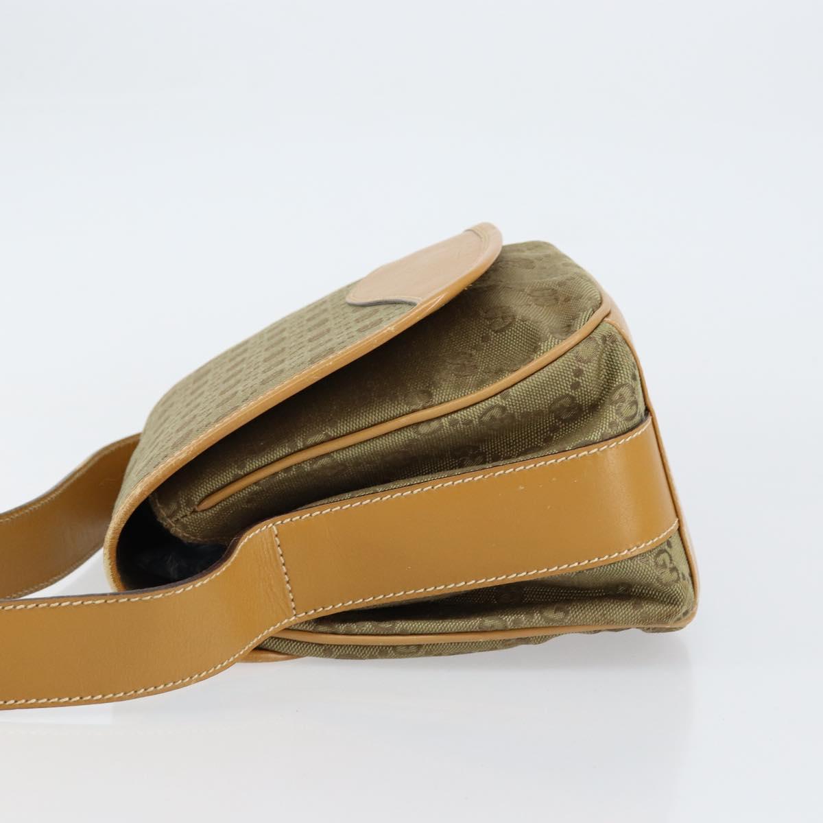 GUCCI GG Canvas Shoulder Bag Beige Gold Auth ar13804