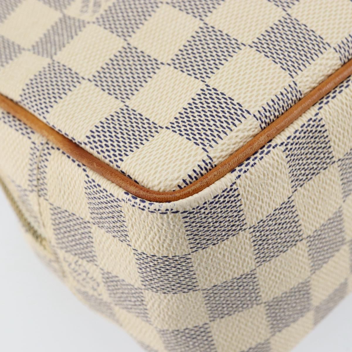 LOUIS VUITTON Damier Azur Trousse Toilette Cosmetic Pouch N41420 LV Auth ar13805