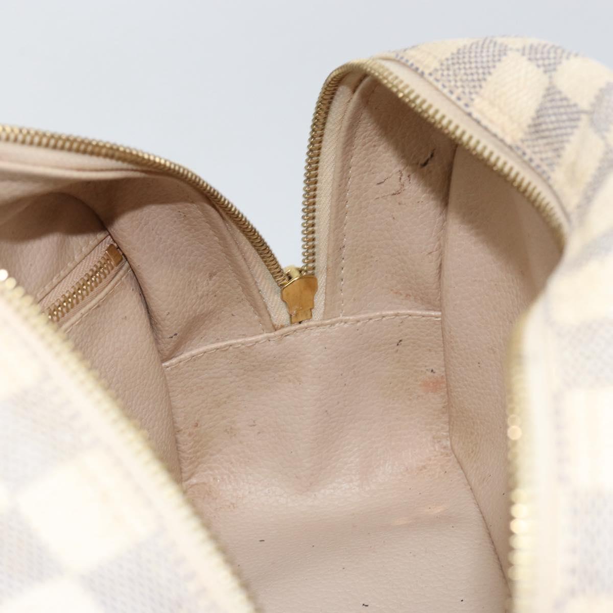 LOUIS VUITTON Damier Azur Trousse Toilette Cosmetic Pouch N41420 LV Auth ar13805